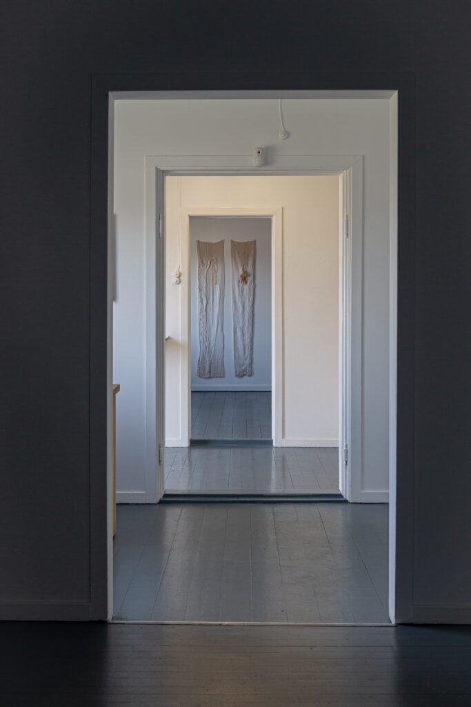 Utstilling; I Utkanten, Verk: Venstre Uskyld 1 og 2, h 180 cm x b 33 cm.