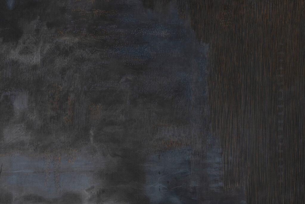 Kunstnerforbundet, Overlyssalen, Mars 2025. Verk: The Glittering on Dark Sea 477 cm x 270 cm, detalj Foto: Øystein Thorvaldsen