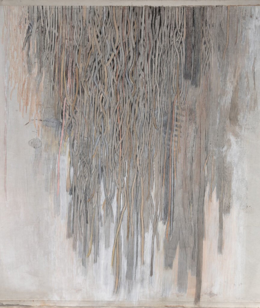 Loose Ends, SNØ galleri Oslo, 9/7-6/8 2026. Verk: Loose Ends 3, h 165 cm x b 135 cm