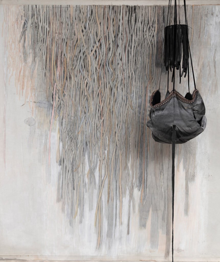 Loose Ends, SNØ galleri Oslo, 9/7-6/8 2026. Verk: Loose Ends 3, utsnitt, h 165 cm x b 135 cm, med objekt(uten tittel foreløpig)