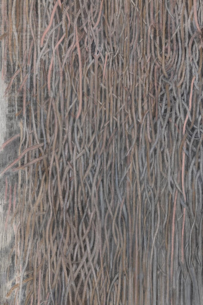 Loose Ends, SNØ galleri Oslo, 9/7-6/8 2026. Verk: Loose Ends 4( drawings), h 167 cm x b 170 cm