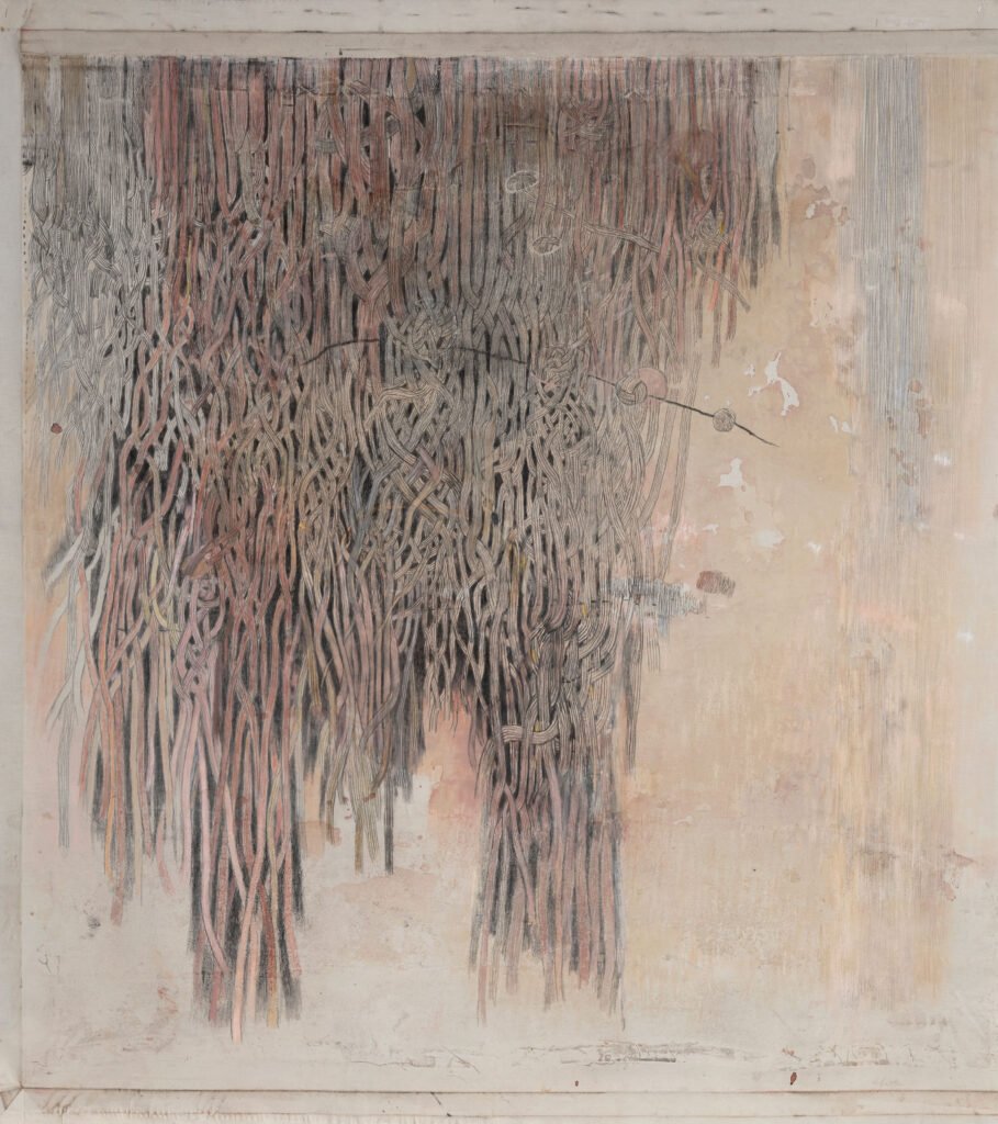 Loose Ends, SNØ galleri Oslo, 9/7-6/8 2026. Verk: Loose Ends 2, h 155 cm x b 135 cm